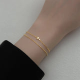 Silver 925 Sterling Double Layer Chain Bracelet