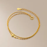 Silver 925 Sterling Double Layer Chain Bracelet