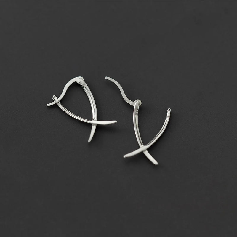 925 Silver Hoop Earrings Women Fine Jewelry