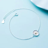 Daisy Flower Bracelet Silver 925 Minimalist Chain Fine Real Silver 925 Jewelry