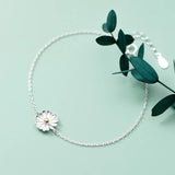 Daisy Flower Bracelet Silver 925 Minimalist Chain Fine Real Silver 925 Jewelry