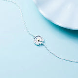 Daisy Flower Bracelet Silver 925 Minimalist Chain Fine Real Silver 925 Jewelry