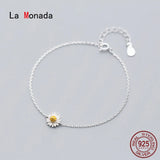 Daisy Minimalist Bracelets For Women Silver 925 Sterling Silver Fine Real Silver
