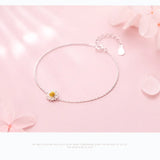 Daisy Minimalist Bracelets For Women Silver 925 Sterling Silver Fine Real Silver