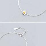 Daisy Minimalist Bracelets For Women Silver 925 Sterling Silver Fine Real Silver