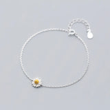 Daisy Minimalist Bracelets For Women Silver 925 Sterling Silver Fine Real Silver