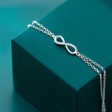 Double Layer Chain Eight Silver Bracelet 925 Women Jewelry Chain
