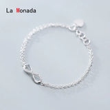 Double Layer Chain Eight Silver Bracelet 925 Women Jewelry Chain