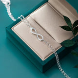 Double Layer Chain Eight Silver Bracelet 925 Women Jewelry Chain