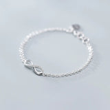Double Layer Chain Eight Silver Bracelet 925 Women Jewelry Chain