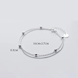 925 Silver Double Layer Beads Bracelet for Women