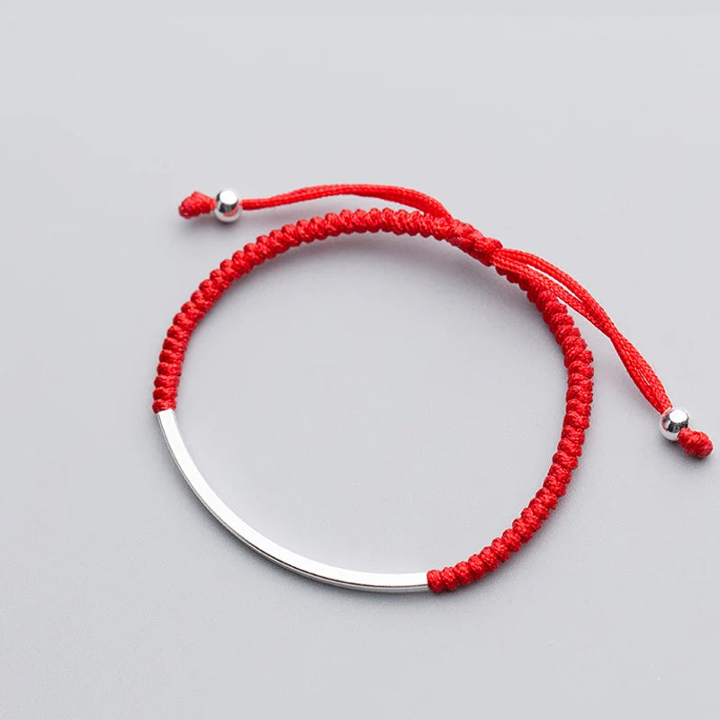 Handmade Red Thread Silver 925 Bracelet for Women