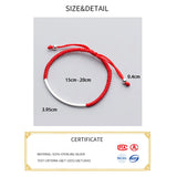 Handmade Red Thread Silver 925 Bracelet for Women