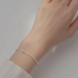 Ethnic Colorful Bead Bracelet Silver 925 Jewelry