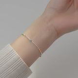 Ethnic Colorful Bead Bracelet Silver 925 Jewelry