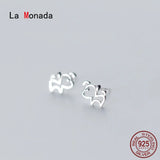 925 Silver Hollow Dog Stud Earrings for Women