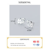 925 Silver Hollow Dog Stud Earrings for Women
