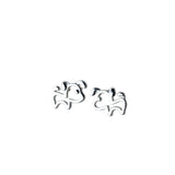 925 Silver Hollow Dog Stud Earrings for Women
