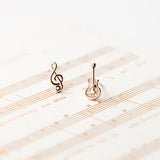 Silver 925 Guitar Music Note Stud Earrings