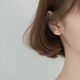 Women's 925 Silver Cross Letter Stud Earrings