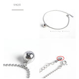 Silver 925 Bracelet Female Bead Charm Chain Minimalist