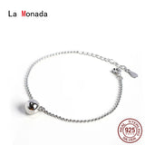Silver 925 Bracelet Female Bead Charm Chain Minimalist