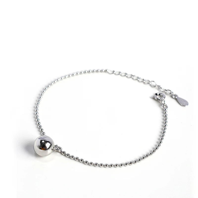 Silver 925 Bracelet Female Bead Charm Chain Minimalist