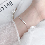 Fine Silver 925 Bead Bracelet Minimalist Chain Women's Jewelry