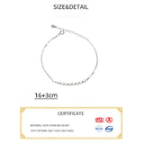 Fine Silver 925 Bead Bracelet Minimalist Chain Women's Jewelry