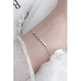 Fine Silver 925 Bead Bracelet Minimalist Chain Women's Jewelry