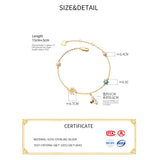 Minimalist Silver 925 Bracelet Female Woman with Daisy Bee Flower