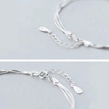 Silver 925 Bracelet Female Snake Chain Layers Minimalist Bracelets Women