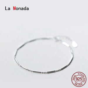 Silver 925 Bracelet Small Bead Minimalist for Women
