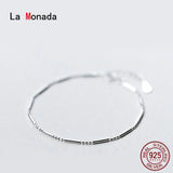 Silver 925 Bracelet Small Bead Minimalist for Women