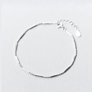 Silver 925 Bracelet Small Bead Minimalist for Women
