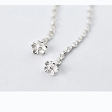 Five Petal Flower Women Drop Silver Earrings 925 Sterling Silver