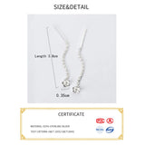 Five Petal Flower Women Drop Silver Earrings 925 Sterling Silver