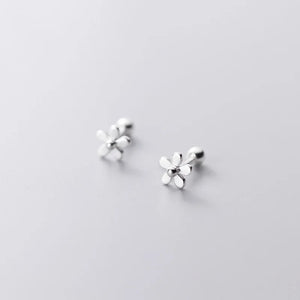 Flower Earrings Studs 925 Sterling Silver Minimalist Stud Earrings For Women