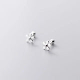 Flower Earrings Studs 925 Sterling Silver Minimalist Stud Earrings For Women