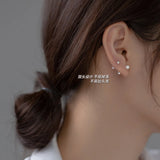 925 Sterling Silver Frosted Ball Stud Earrings