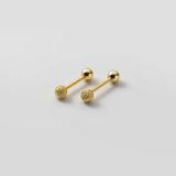 925 Sterling Silver Frosted Ball Stud Earrings