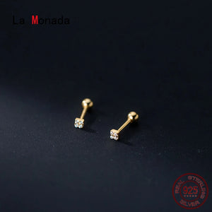 925 Sterling Silver Square Stud Earrings for Women Girls