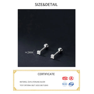 925 Sterling Silver Square Stud Earrings for Women Girls