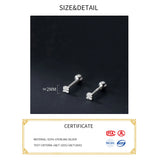 925 Sterling Silver Square Stud Earrings for Women Girls