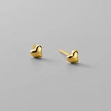 Glossy Heart Silver 925 Earrings for Women Girls