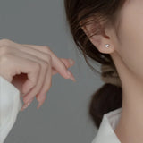 Glossy Heart Silver 925 Earrings for Women Girls
