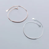 925 Sterling Silver Women's Bracelet Accessoire Female Inlay