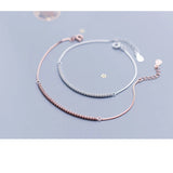 925 Sterling Silver Women's Bracelet Accessoire Female Inlay