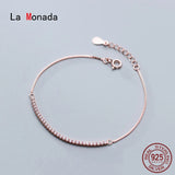 925 Sterling Silver Women's Bracelet Accessoire Female Inlay
