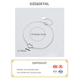 Heart Bracelet Women Silver 925 Sterling Fine Silver Jewelry Chain Female